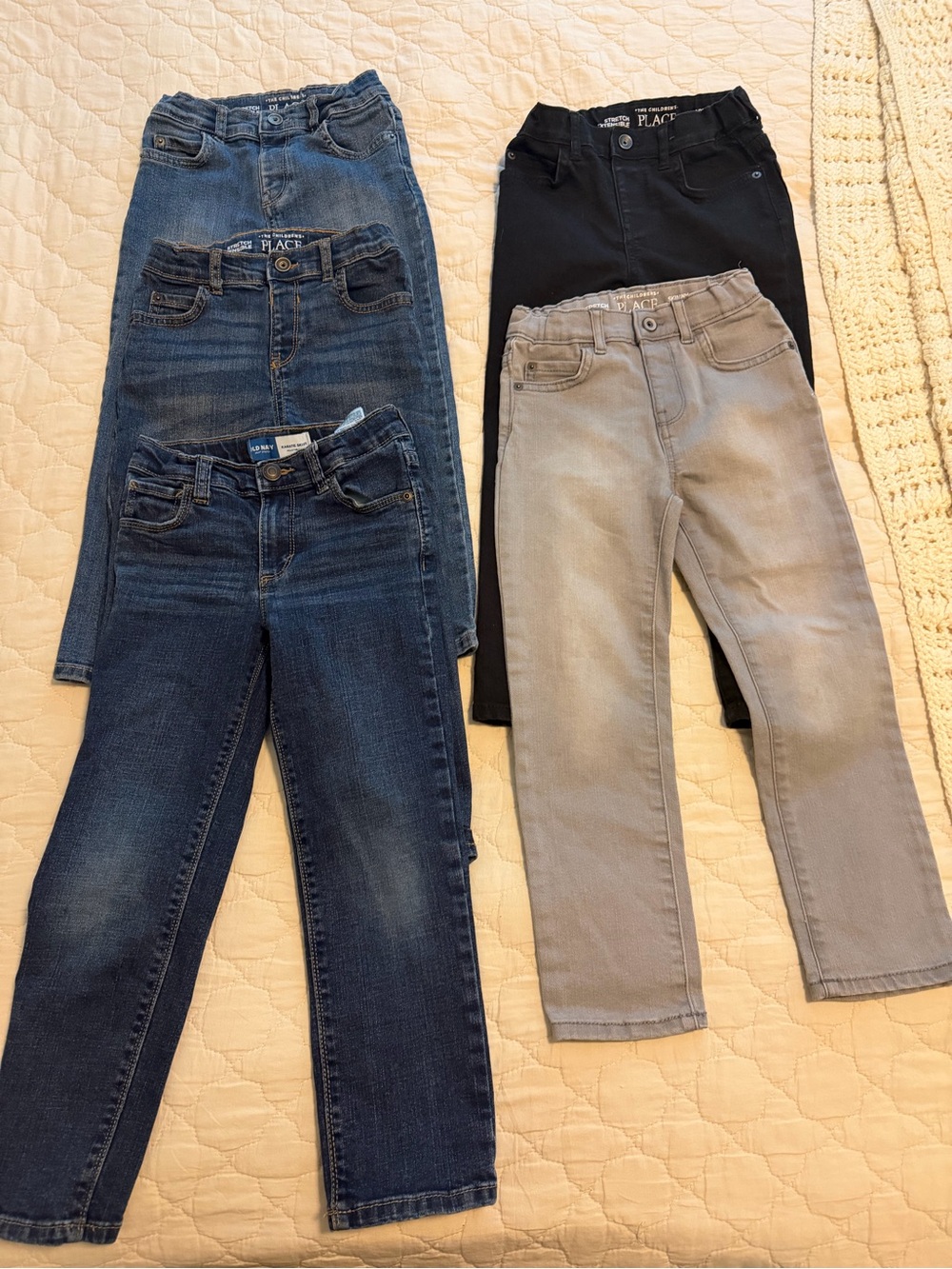 The Children's Place 5 Pack Kids Jeans - Blue, Dark Blue, Black, Gray